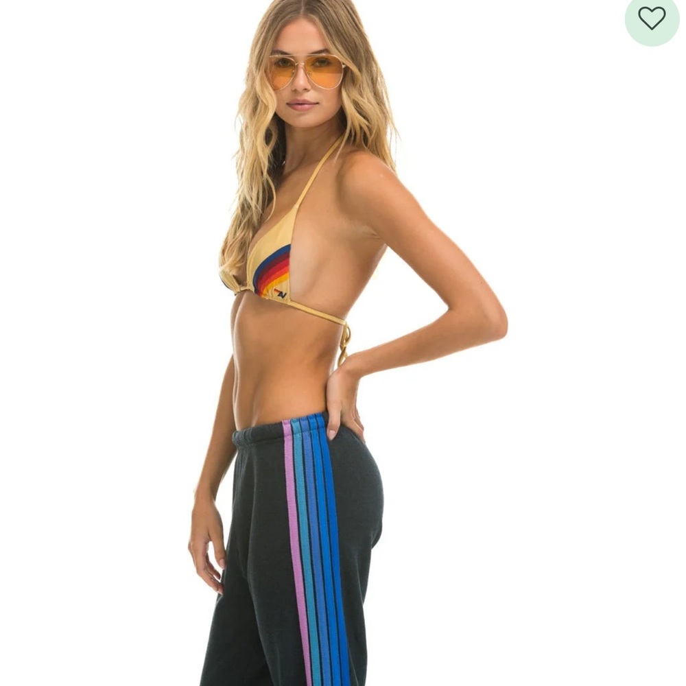 Aviator Nation five-stripe sweatpants (XL, charcoal/blue/purple)